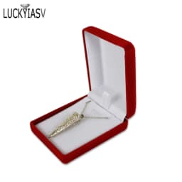 Wholesale Pendant Necklace Chain Storage Package Gift Box Soft Black Blue/Red/Velvet Casket Long Earrings Jewelry Organizer Box