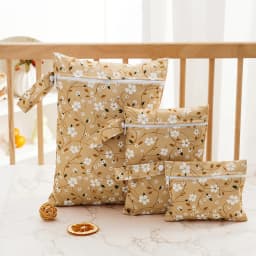 3PCS Recycled Fabric Waterproof Wet Dry Bag Portable Diaper Bag Sanitary Storage Bag