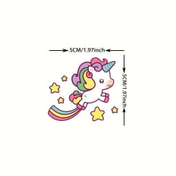 50 PCS Cute Unicorn Temporary Tattoos Tattoo Birthday Gifts Party Gift Sets