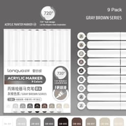 LANGUO 171/9 Colors Direct Liquid Acrylic Paint Pens Brush Marker for Rock Painting Stone Canvas DIY Art Supplies Stationery