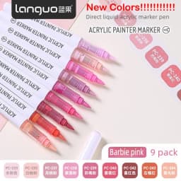 LANGUO 171/9 Colors Direct Liquid Acrylic Paint Pens Brush Marker for Rock Painting Stone Canvas DIY Art Supplies Stationery