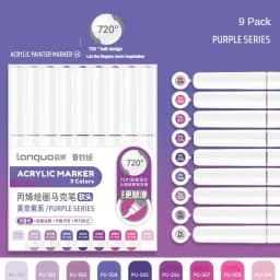 LANGUO 171/9 Colors Direct Liquid Acrylic Paint Pens Brush Marker for Rock Painting Stone Canvas DIY Art Supplies Stationery
