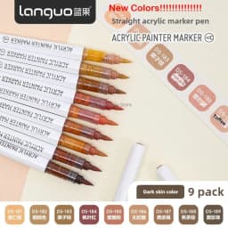 LANGUO 171/9 Colors Direct Liquid Acrylic Paint Pens Brush Marker for Rock Painting Stone Canvas DIY Art Supplies Stationery