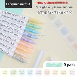 LANGUO 171/9 Colors Direct Liquid Acrylic Paint Pens Brush Marker for Rock Painting Stone Canvas DIY Art Supplies Stationery