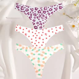 3PCS/SET Sexy G-String For Women Colorful Bikini Female Underwear T-back Intimates Lingerie Seamless Low Waist Underpants Lady