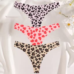 3PCS/SET Sexy G-String For Women Colorful Bikini Female Underwear T-back Intimates Lingerie Seamless Low Waist Underpants Lady