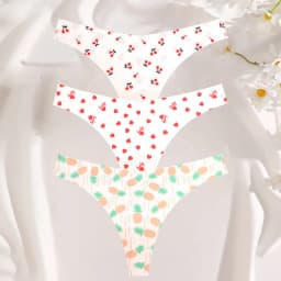 3PCS/SET Sexy G-String For Women Colorful Bikini Female Underwear T-back Intimates Lingerie Seamless Low Waist Underpants Lady