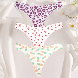 3PCS/SET Sexy G-String For Women Colorful Bikini Female Underwear T-back Intimates Lingerie Seamless Low Waist Underpants Lady