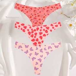 3PCS/SET Sexy G-String For Women Colorful Bikini Female Underwear T-back Intimates Lingerie Seamless Low Waist Underpants Lady