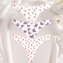 3PCS/SET Sexy G-String For Women Colorful Bikini Female Underwear T-back Intimates Lingerie Seamless Low Waist Underpants Lady