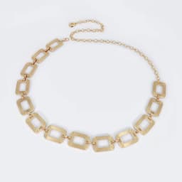 Street 1pc Versatile Hollow Out Square Shaped Metal Waist Chain For Women Fashionable Summer for Skirt Or Jeans