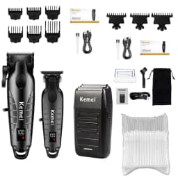 Kemei Hair Clipper Kit for Men, Electric Shaver, Hair Trimmer, Professional Cutting Machine, KM-2290, KM-2293, KM-1102