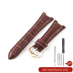 For Patek Philippe Nautilus Series 5711 5712 5980 Genuine Leather Cowhide Waterproof Watch Strap with Steel Joint 25mm