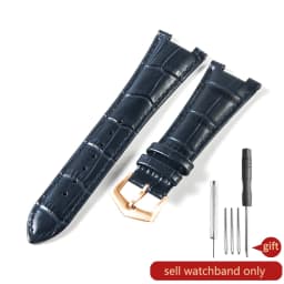 For Patek Philippe Nautilus Series 5711 5712 5980 Genuine Leather Cowhide Waterproof Watch Strap with Steel Joint 25mm