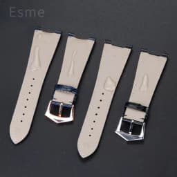 For Patek Philippe Nautilus Series 5711 5712 5980 Genuine Leather Cowhide Waterproof Watch Strap with Steel Joint 25mm