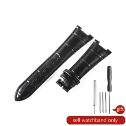 For Patek Philippe Nautilus Series 5711 5712 5980 Genuine Leather Cowhide Waterproof Watch Strap with Steel Joint 25mm