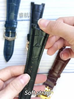 For Patek Philippe Nautilus Series 5711 5712 5980 Genuine Leather Cowhide Waterproof Watch Strap with Steel Joint 25mm