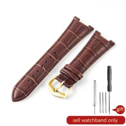 For Patek Philippe Nautilus Series 5711 5712 5980 Genuine Leather Cowhide Waterproof Watch Strap with Steel Joint 25mm