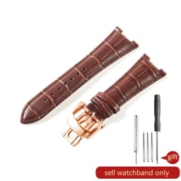 For Patek Philippe Nautilus Series 5711 5712 5980 Genuine Leather Cowhide Waterproof Watch Strap with Steel Joint 25mm