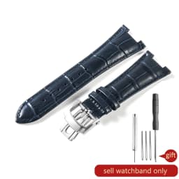For Patek Philippe Nautilus Series 5711 5712 5980 Genuine Leather Cowhide Waterproof Watch Strap with Steel Joint 25mm