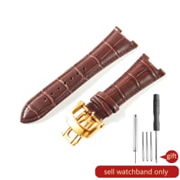 For Patek Philippe Nautilus Series 5711 5712 5980 Genuine Leather Cowhide Waterproof Watch Strap with Steel Joint 25mm