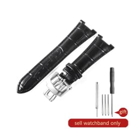 For Patek Philippe Nautilus Series 5711 5712 5980 Genuine Leather Cowhide Waterproof Watch Strap with Steel Joint 25mm