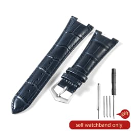 For Patek Philippe Nautilus Series 5711 5712 5980 Genuine Leather Cowhide Waterproof Watch Strap with Steel Joint 25mm