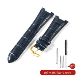 For Patek Philippe Nautilus Series 5711 5712 5980 Genuine Leather Cowhide Waterproof Watch Strap with Steel Joint 25mm