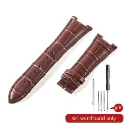 For Patek Philippe Nautilus Series 5711 5712 5980 Genuine Leather Cowhide Waterproof Watch Strap with Steel Joint 25mm