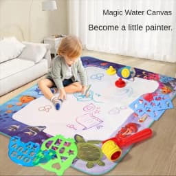 Magic Water Drawing Mat Coloring Doodle with Reusable Magic Pens Montessori Painting Board Educational Toys Kids Gifts