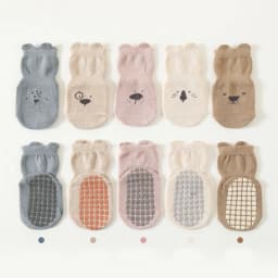 3/5 Pairs Baby Adorable Animals Pattern Non Slip Floor Socks, Breathable Casual Socks For Boys and Girls Kids Indoor Activities