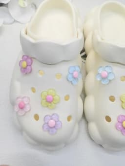 10PCS Shoe Charms ABS Decorations Accessories DIY Transparent Sunflower Clog Buckle Shoes Slides Candy Color Fit Slipper Sandals