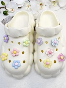 10PCS Shoe Charms ABS Decorations Accessories DIY Transparent Sunflower Clog Buckle Shoes Slides Candy Color Fit Slipper Sandals
