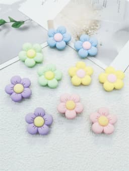 10PCS Shoe Charms ABS Decorations Accessories DIY Transparent Sunflower Clog Buckle Shoes Slides Candy Color Fit Slipper Sandals