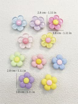 10PCS Shoe Charms ABS Decorations Accessories DIY Transparent Sunflower Clog Buckle Shoes Slides Candy Color Fit Slipper Sandals