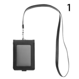 PU Leather Multifunctional Name Badge Holder Work Card Holders With Lanyard Bank Credit Card