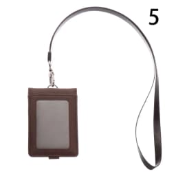 PU Leather Multifunctional Name Badge Holder Work Card Holders With Lanyard Bank Credit Card