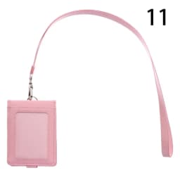 PU Leather Multifunctional Name Badge Holder Work Card Holders With Lanyard Bank Credit Card