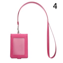 PU Leather Multifunctional Name Badge Holder Work Card Holders With Lanyard Bank Credit Card
