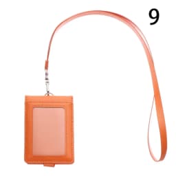 PU Leather Multifunctional Name Badge Holder Work Card Holders With Lanyard Bank Credit Card