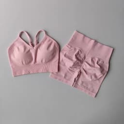 Women's High Waist Yoga Sets Workout Gym Clothing 2 Pcs Sports Suits Fitness Sets Tracksuit Sportswear Shorts Sets