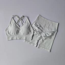 Women's High Waist Yoga Sets Workout Gym Clothing 2 Pcs Sports Suits Fitness Sets Tracksuit Sportswear Shorts Sets