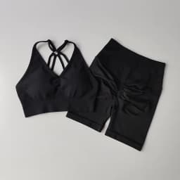 Women's High Waist Yoga Sets Workout Gym Clothing 2 Pcs Sports Suits Fitness Sets Tracksuit Sportswear Shorts Sets