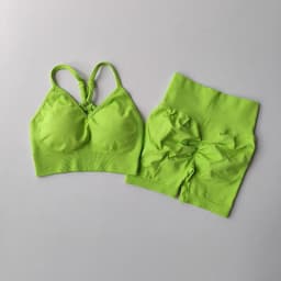Women's High Waist Yoga Sets Workout Gym Clothing 2 Pcs Sports Suits Fitness Sets Tracksuit Sportswear Shorts Sets