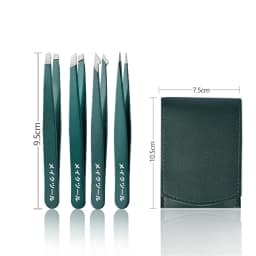 4-Piece Stainless Steel Tweezer Set Unisex Professional Precision for Facial Hair Eyebrows Ingrown Hair & Splinters Durable & Er
