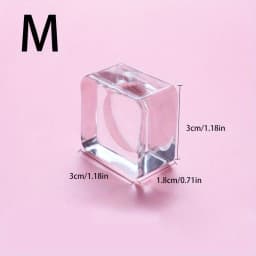 Square Crystal Glass Gasket False Eyelash Stand Glue Pad 4 Size Glue Holder Eyelashes Adhesive Pallet Paste Glue Pad Makeup Tool