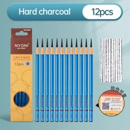 NYONI Black Charcoal Pencil Soft/Medium/Hard Carbon Pencil Wooden Charcoal Pencils For Sketching Drawing Stationery