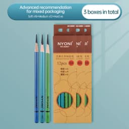 NYONI Black Charcoal Pencil Soft/Medium/Hard Carbon Pencil Wooden Charcoal Pencils For Sketching Drawing Stationery