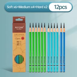 NYONI Black Charcoal Pencil Soft/Medium/Hard Carbon Pencil Wooden Charcoal Pencils For Sketching Drawing Stationery