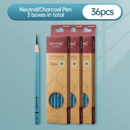 NYONI Black Charcoal Pencil Soft/Medium/Hard Carbon Pencil Wooden Charcoal Pencils For Sketching Drawing Stationery